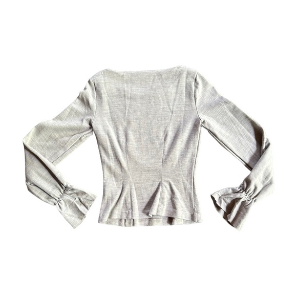 Club Monaco Womens Reeta Space Dye Grey Bell Sleeve Wool LS Sweater Top Sz XS - Picture 3 of 6